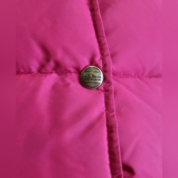 Vintage LL Bean Puffer Vest 90s Pink Wide Channel Snap Closure No Size - Picture 8 of 16